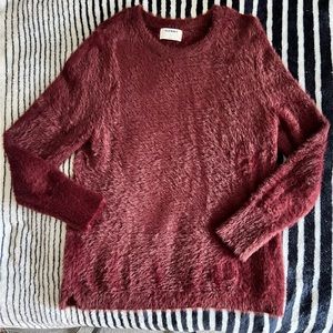 Old Navy Eyelash Sweater - maroon in color.